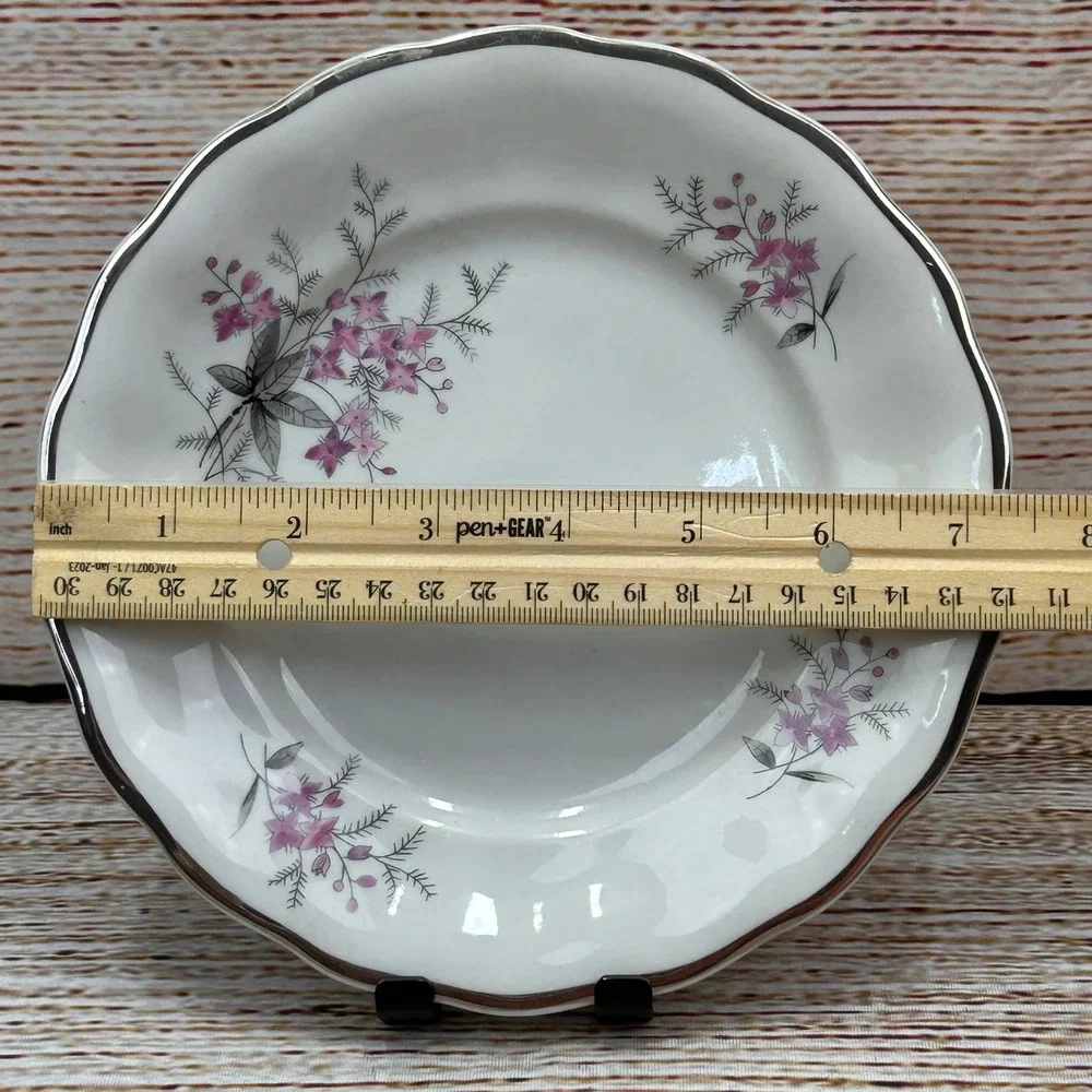 Favolina Karolina Jarolina Porcelain Salad Plate 3879 Floral Silver Scalloped‎ 5